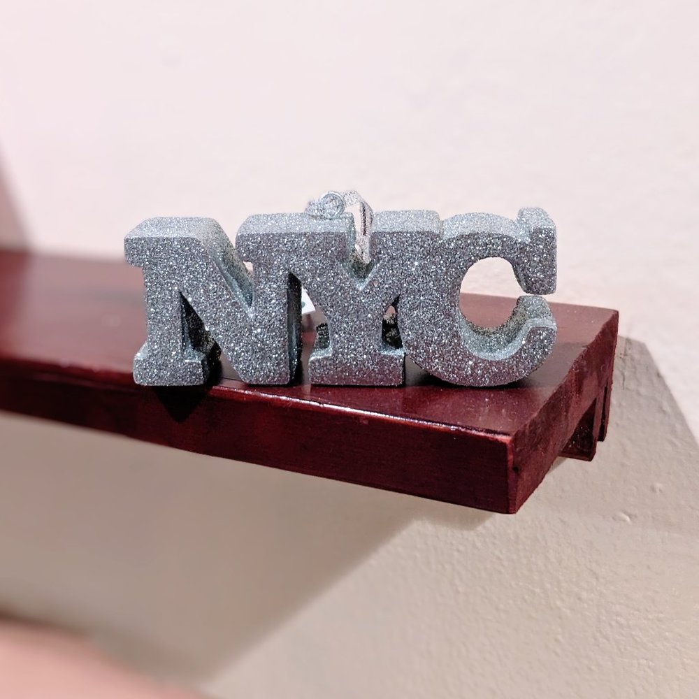 Silver Glitter "NYC" Ornament/Decor